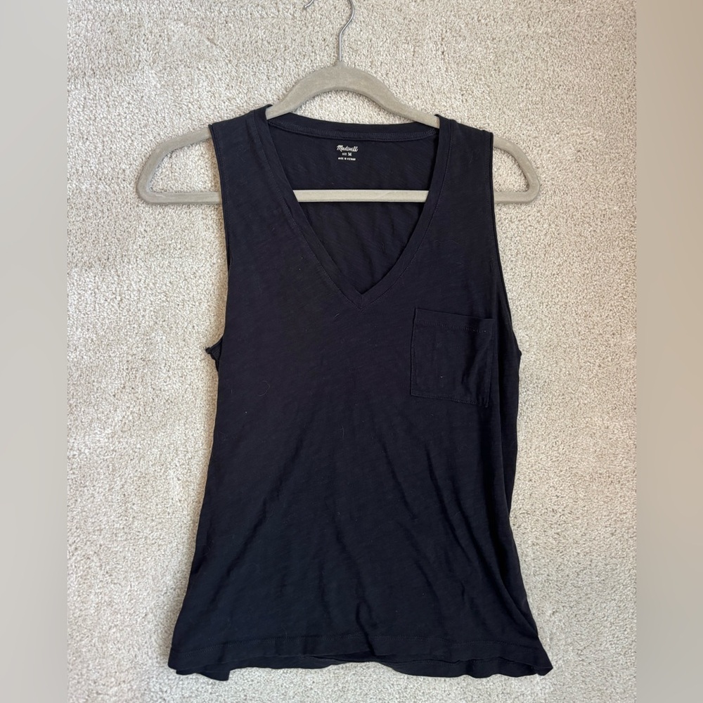 Madewell Black V-Neck Tank Top